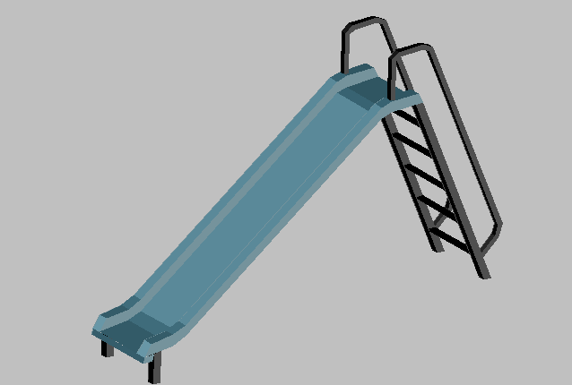 3d design of toboggan of children playground dwg file