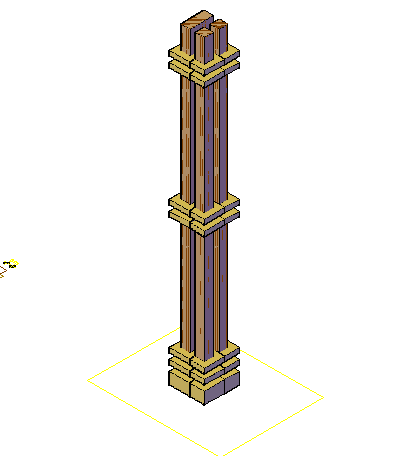 3d design of traditional type column dwg file