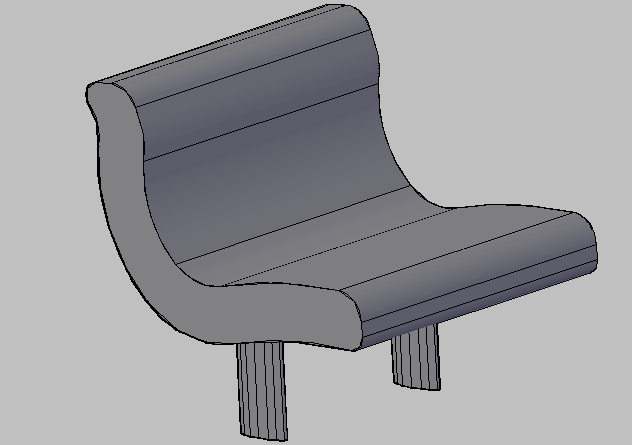 3d design of wooden park bench dwg file