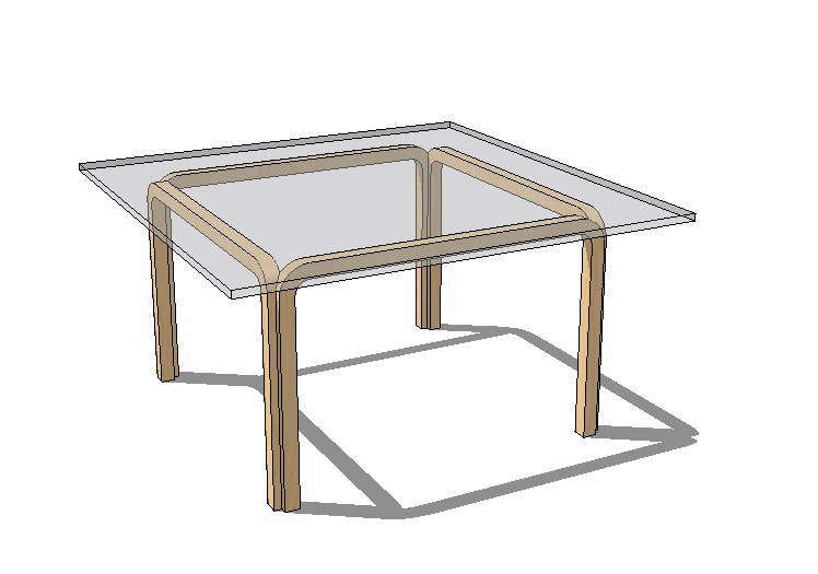 3D Centre Table Design Shown in DWG Furniture Drawing