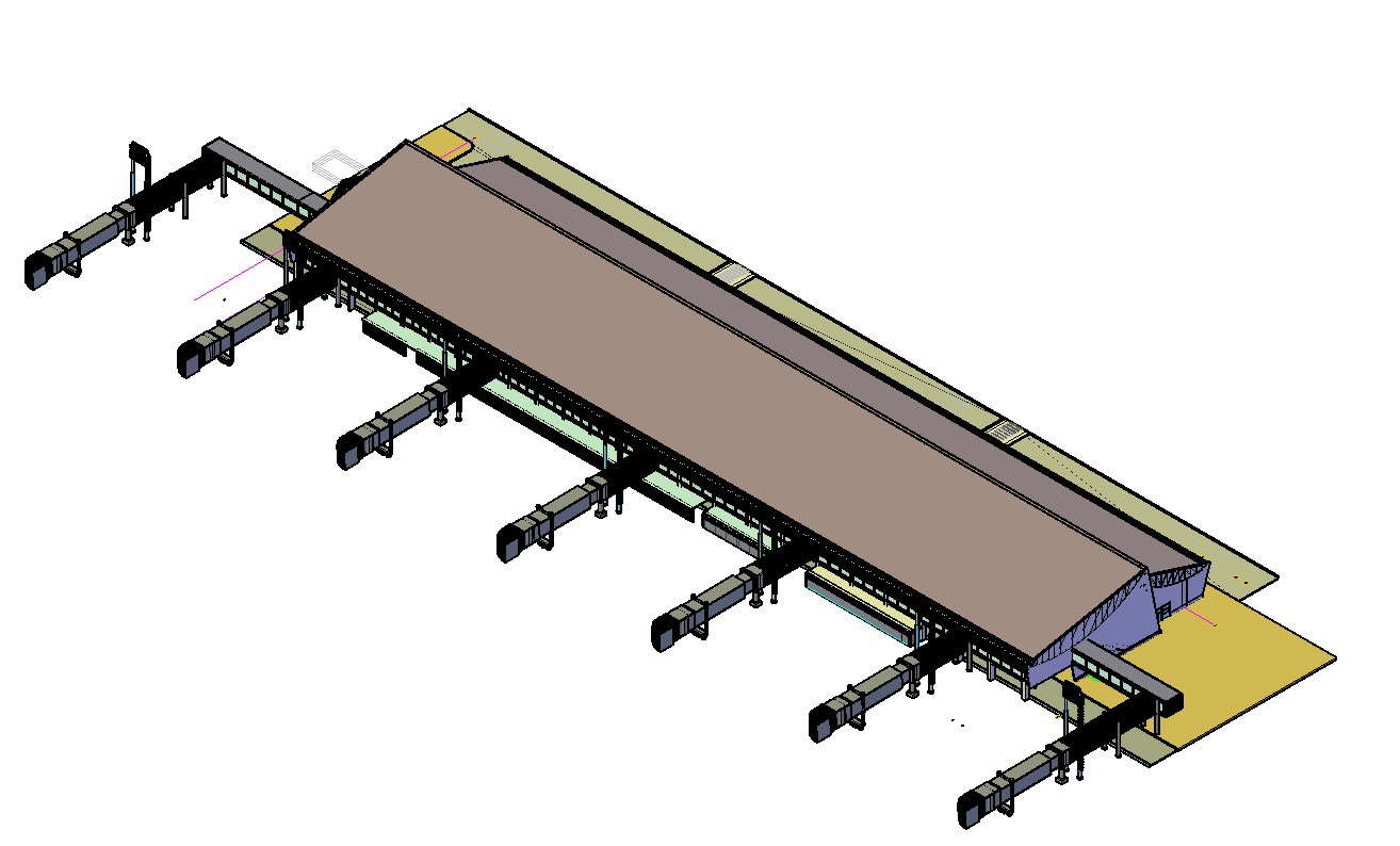 3d model of airport design in autocad 