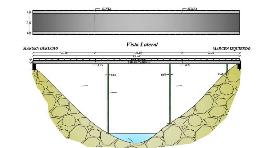 3d cad drawing of  bridge top elevation  panel auto cad software