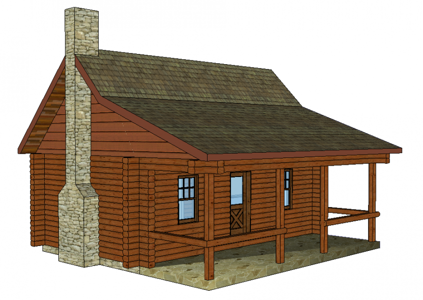 3D house elevation dwg file