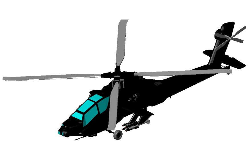 3d model of  Helicopter cad file