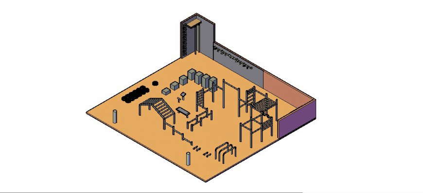 3d model of garden automation blocks layout file in dwg format