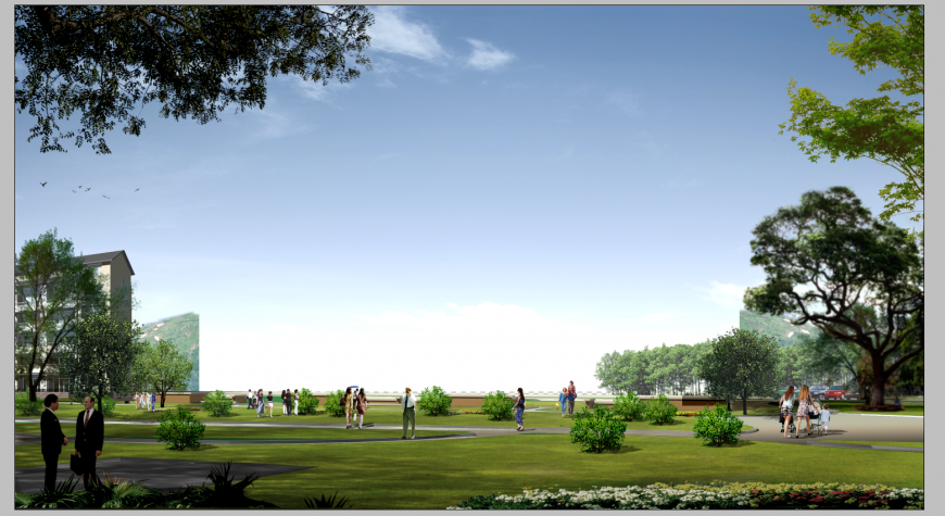 3d model park layout elevation Photo-shop file