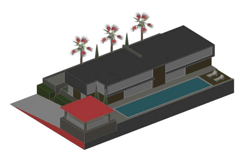3d swimming pool center cad file