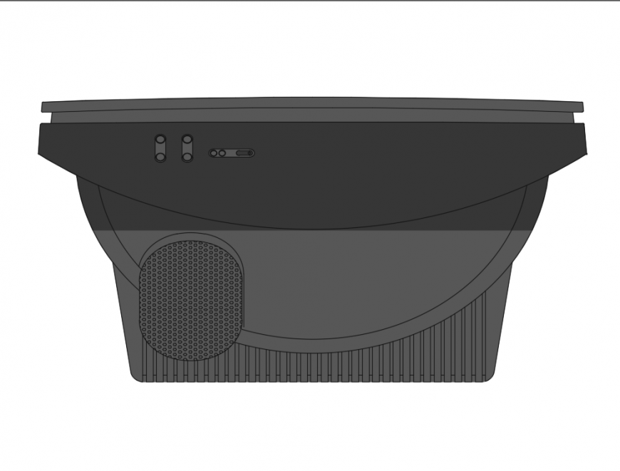 3d top view of old fashion television cad block design dwg file