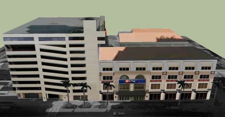 3d view of commercial building  in sketch up file