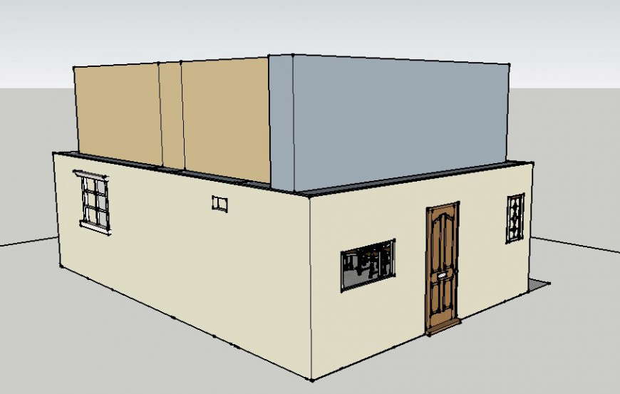3d view of house in sketch up file