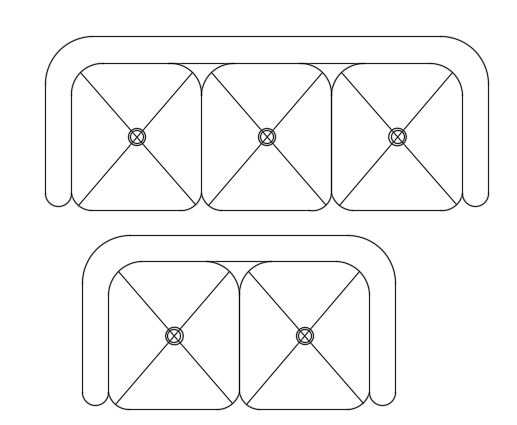 CAD Plan of 3-Seated and 2-Seated Sofa for Interiors