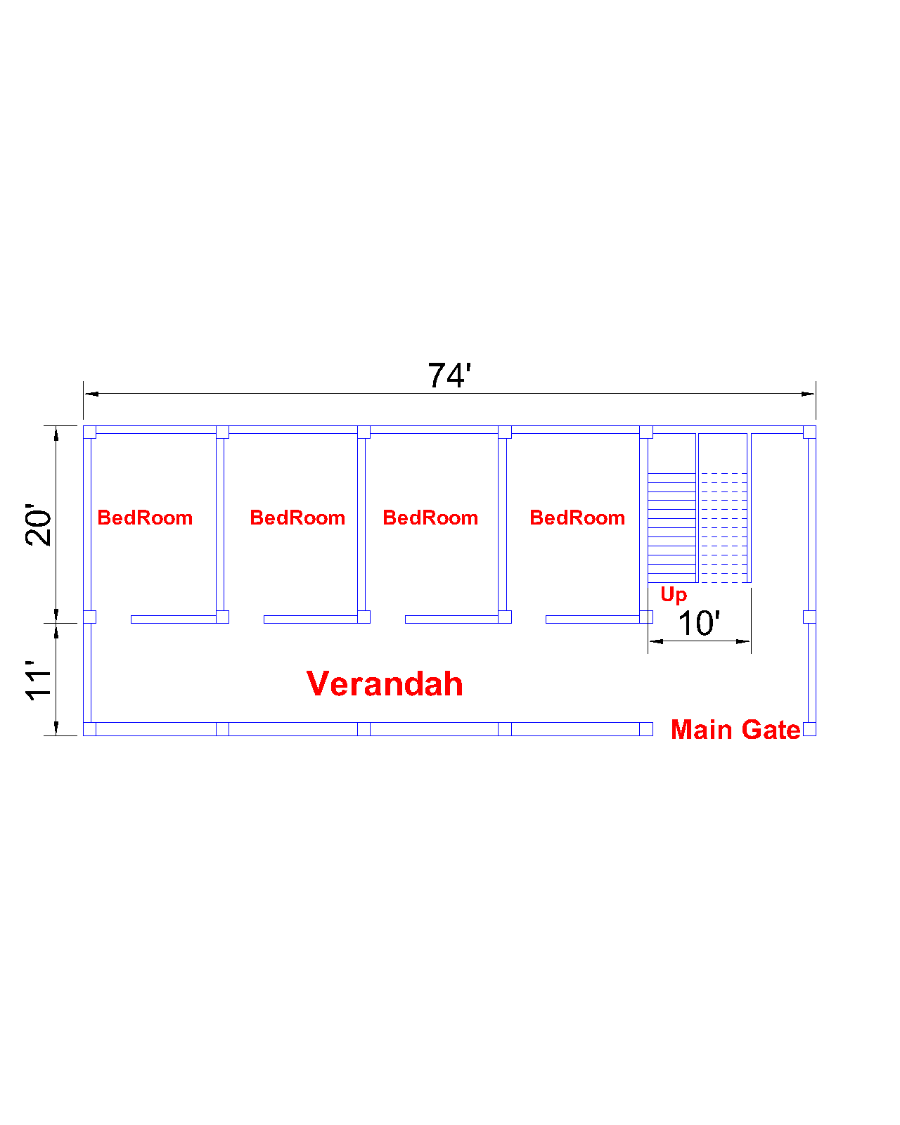4 BedRooms plan view