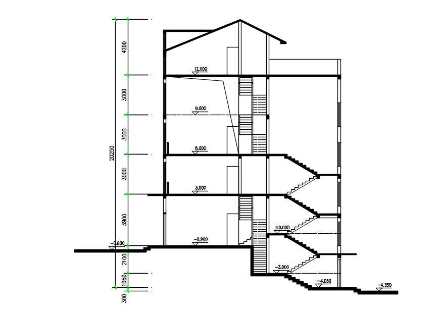 4 Storey Apartment Section Drawing