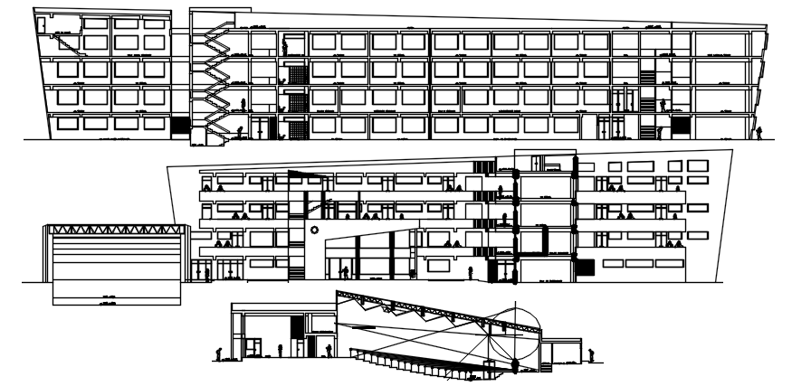 4 Storey Building Plan In AutoCAD File
