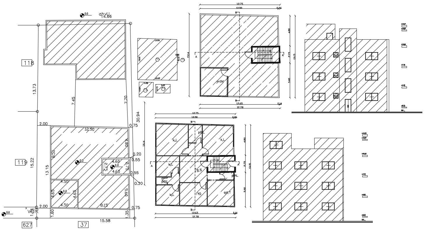 40 By 42 Feet Apartment House Project CAD Drawing
