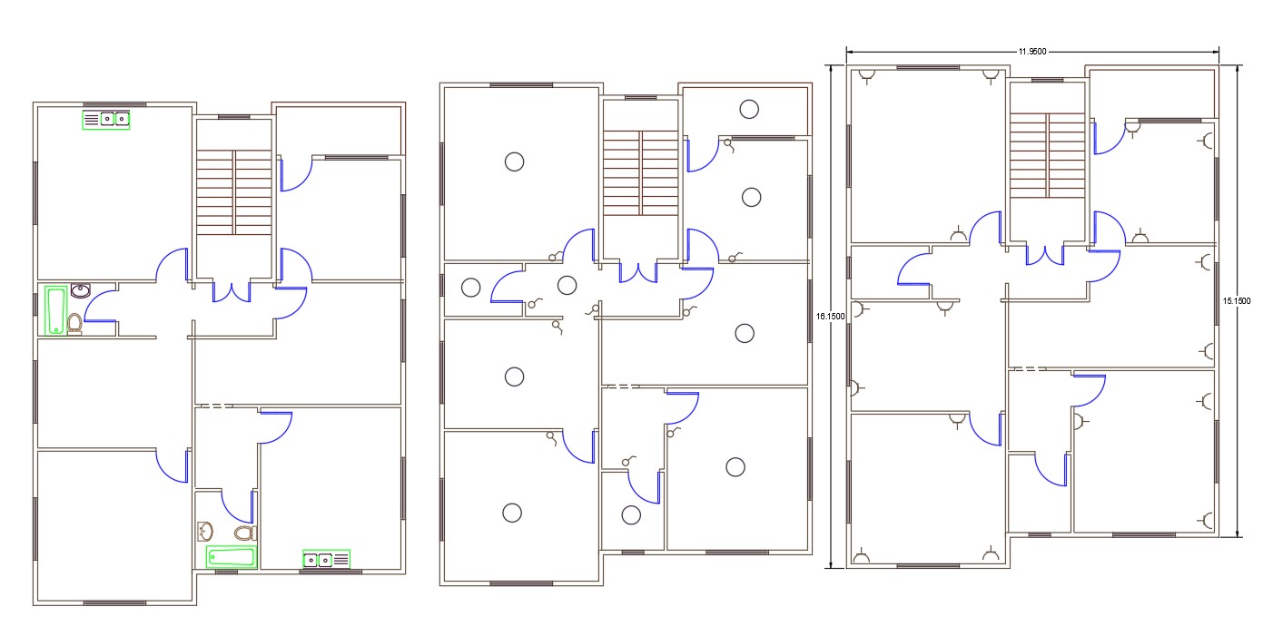 40 By 52 Feet House Electrical Layout Plan AutoCAD File
