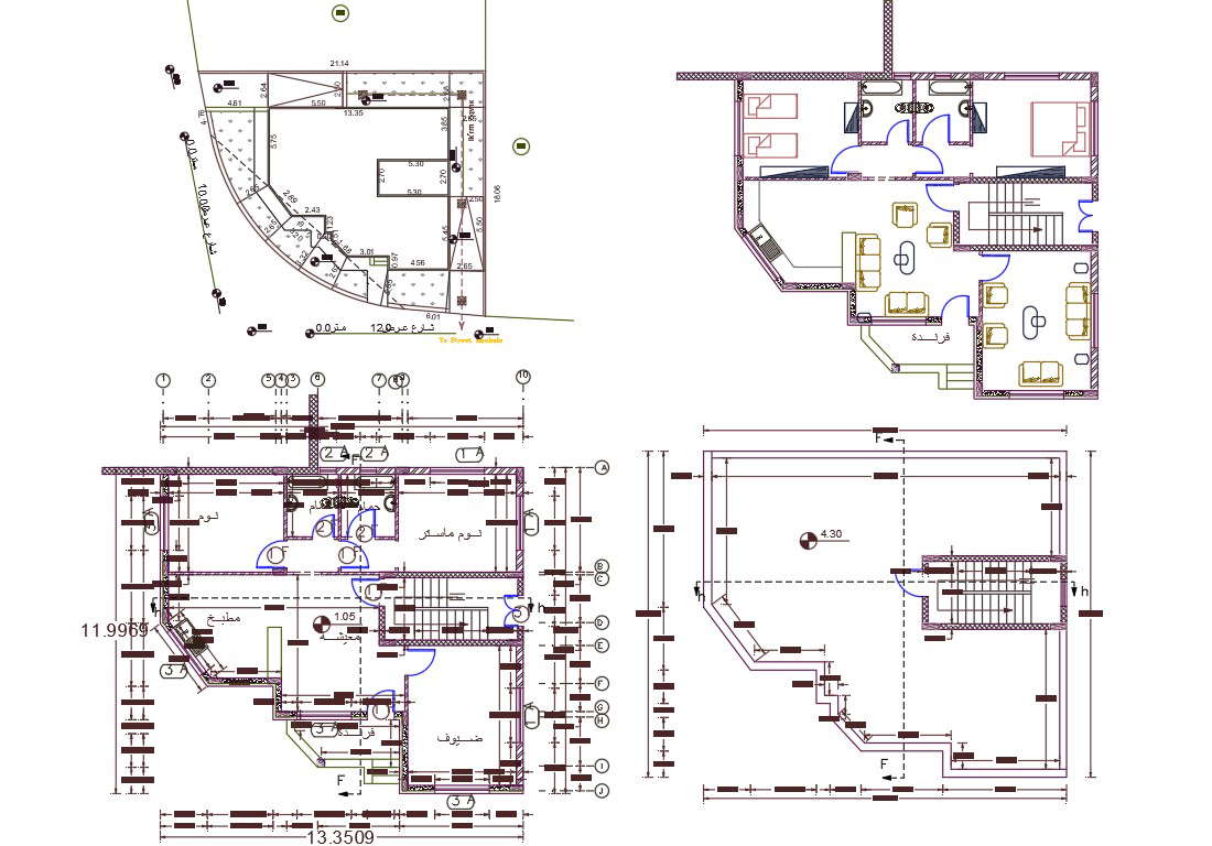 40' X 48' AutoCAD House Plan With Furniture Layout Design 