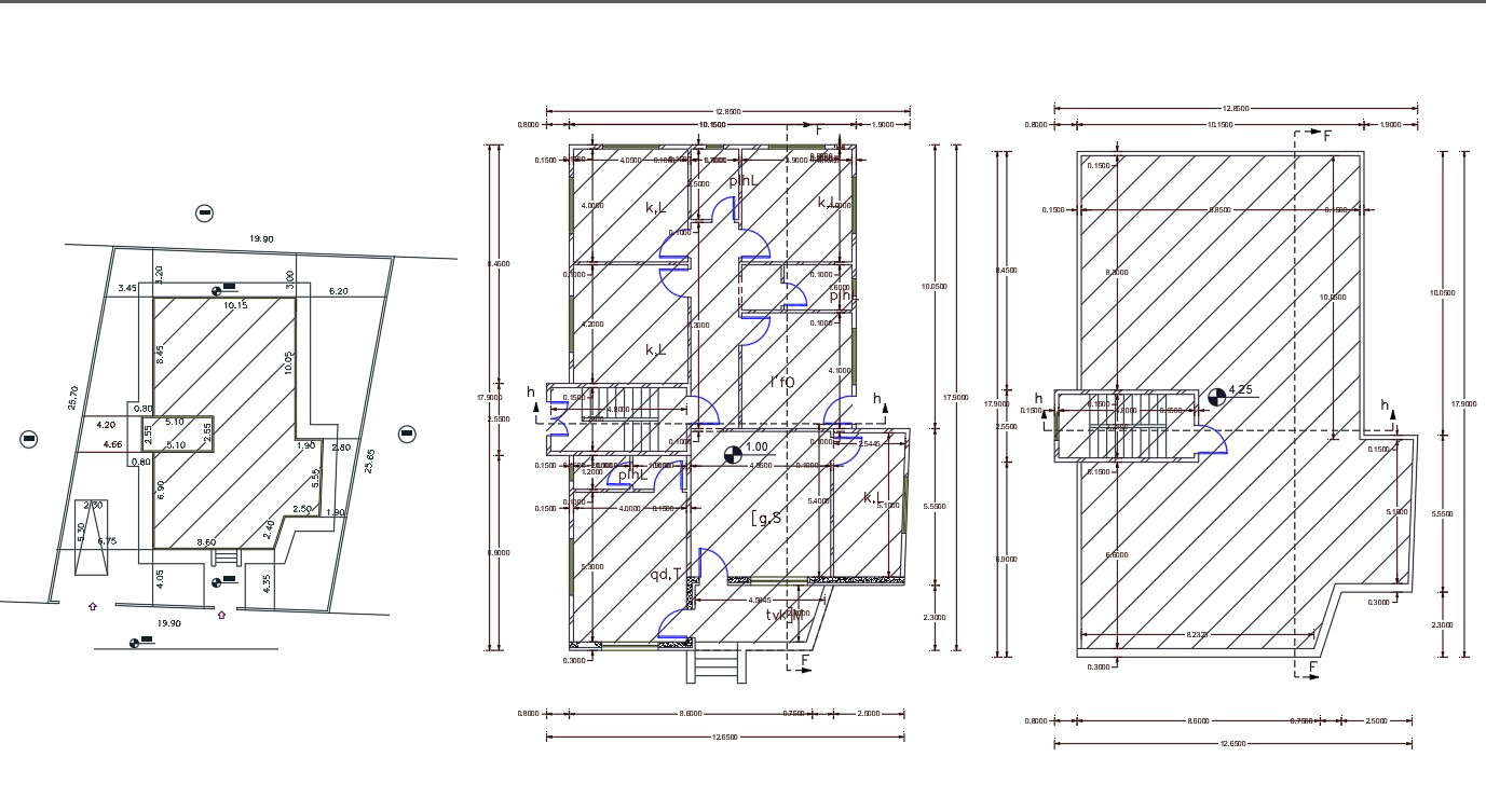 40' X 55' House Floor Plan Design DWG File 