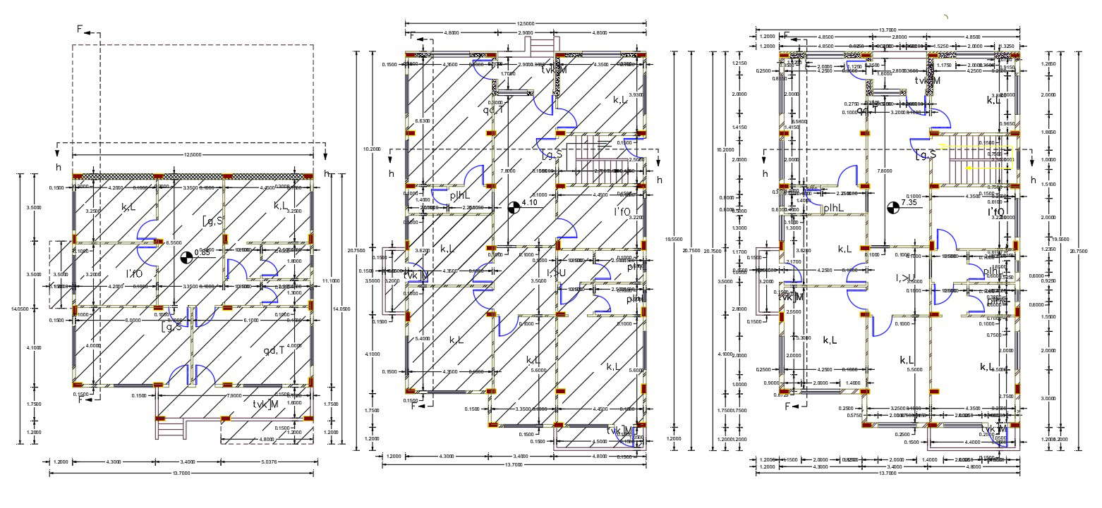 40' X 65' Apartment House 5 BHK Plan DWG File