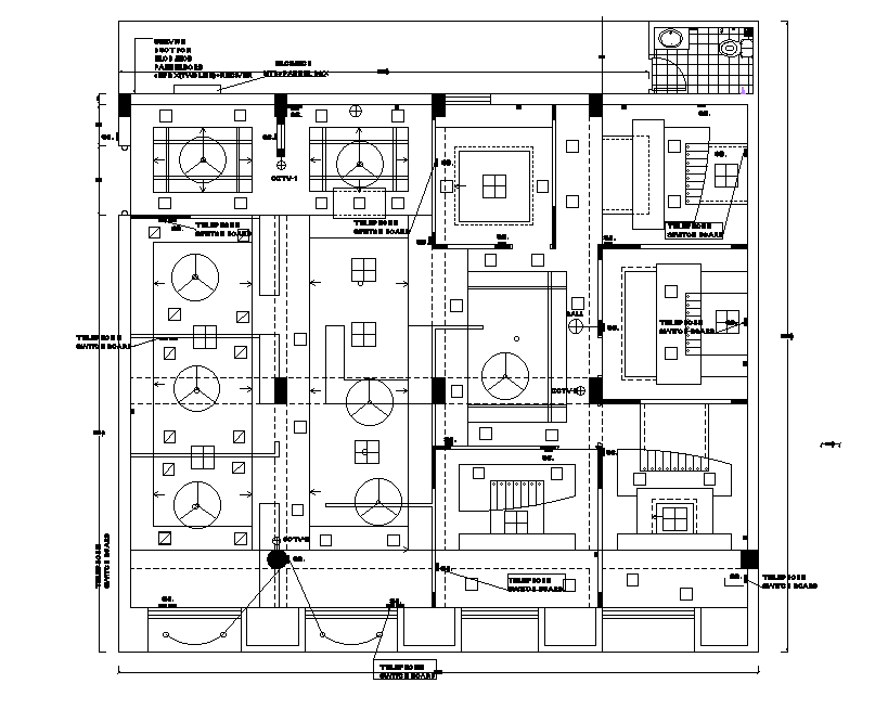 41’x41’ office room telephone details are given in this 2D Autocad DWG drawing file.   Download the 2D Autocad DWG drawing file.