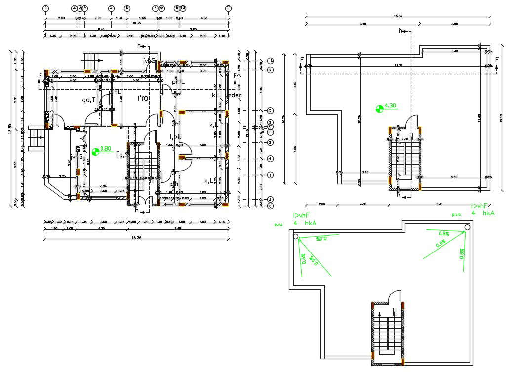 42 X 50 House Plan AutoCAD File (2100 Square Feet) 