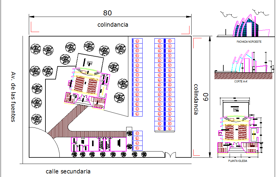 Church plan design DWG