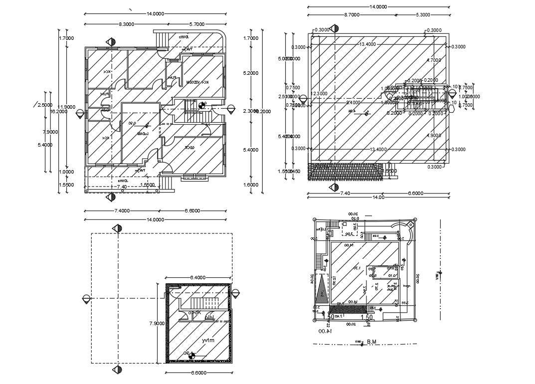 45 by 60 Feet House Plan AutoCAD Drawing DWG File