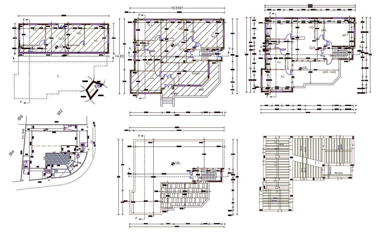 48 X 60 Feet House Floor Plan Design DWG File