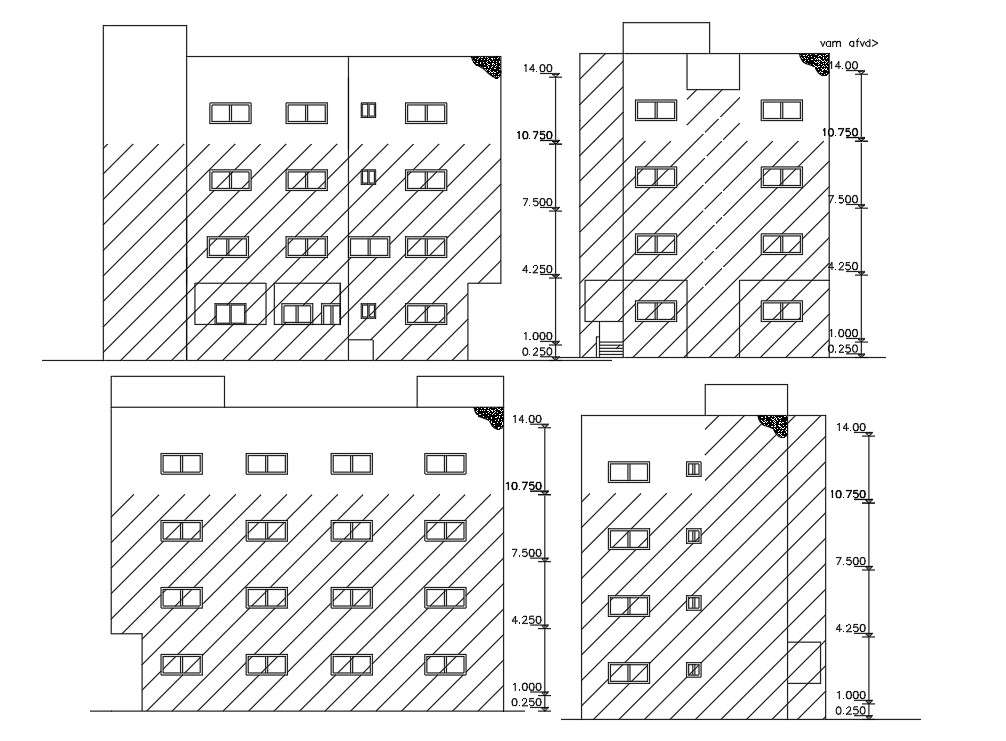 4 Storey Apartment Building Design With Dimension 