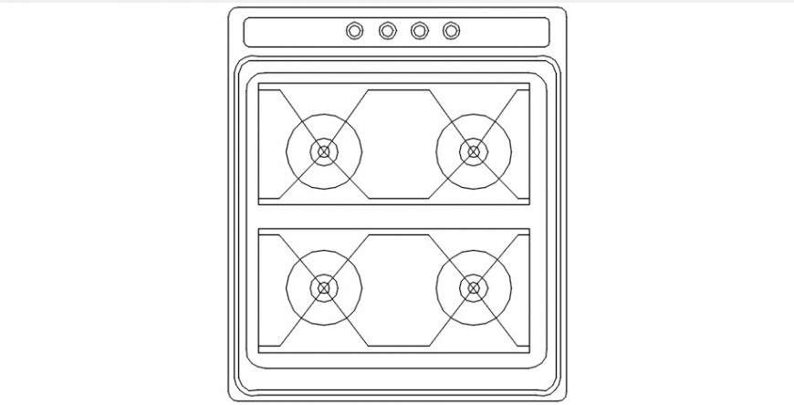 4 gas burner cook top 2d file
