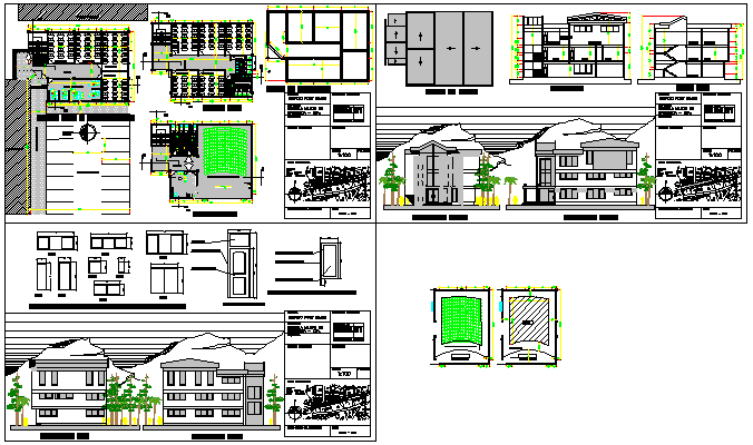 5 storey building design drawing 