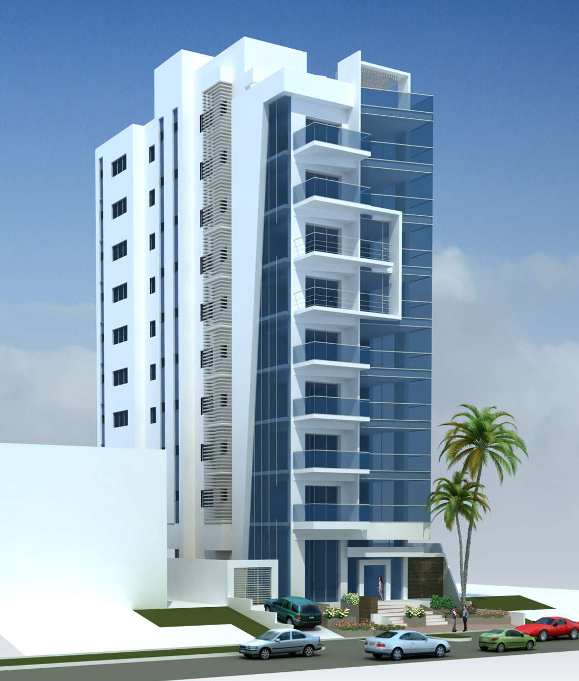 3D Corporate Building Design with Modern Architecture