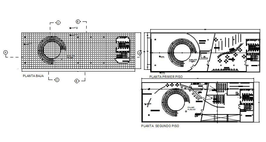 52X16 Meter Commercial Building Floor Plan Drawing DWG File