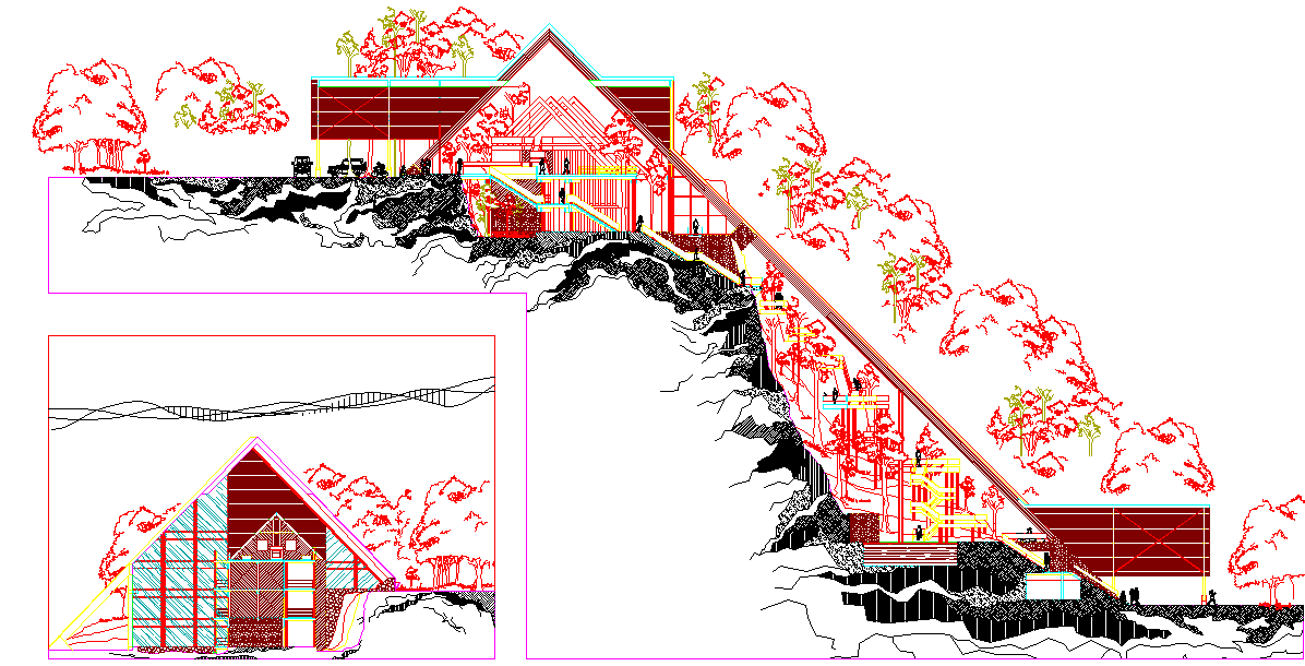 Modern hotel lay-out plan