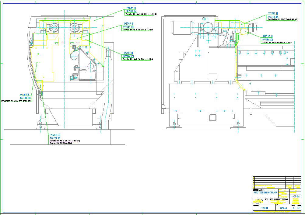 Proteccion Interior detail in autocad dwg files