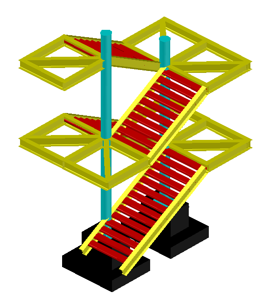 3D Steel Stair Detail