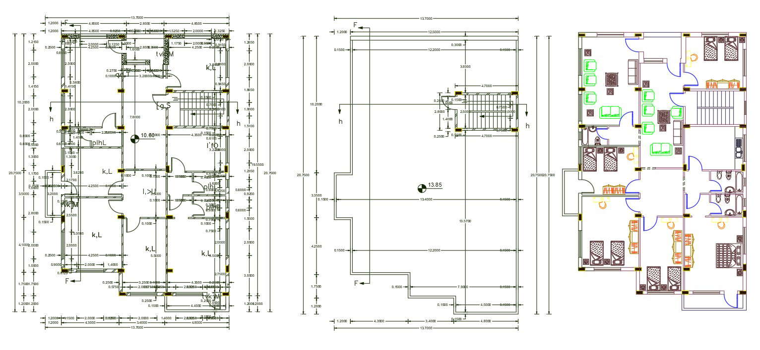 5 BHK Architecture House Plan DWG File