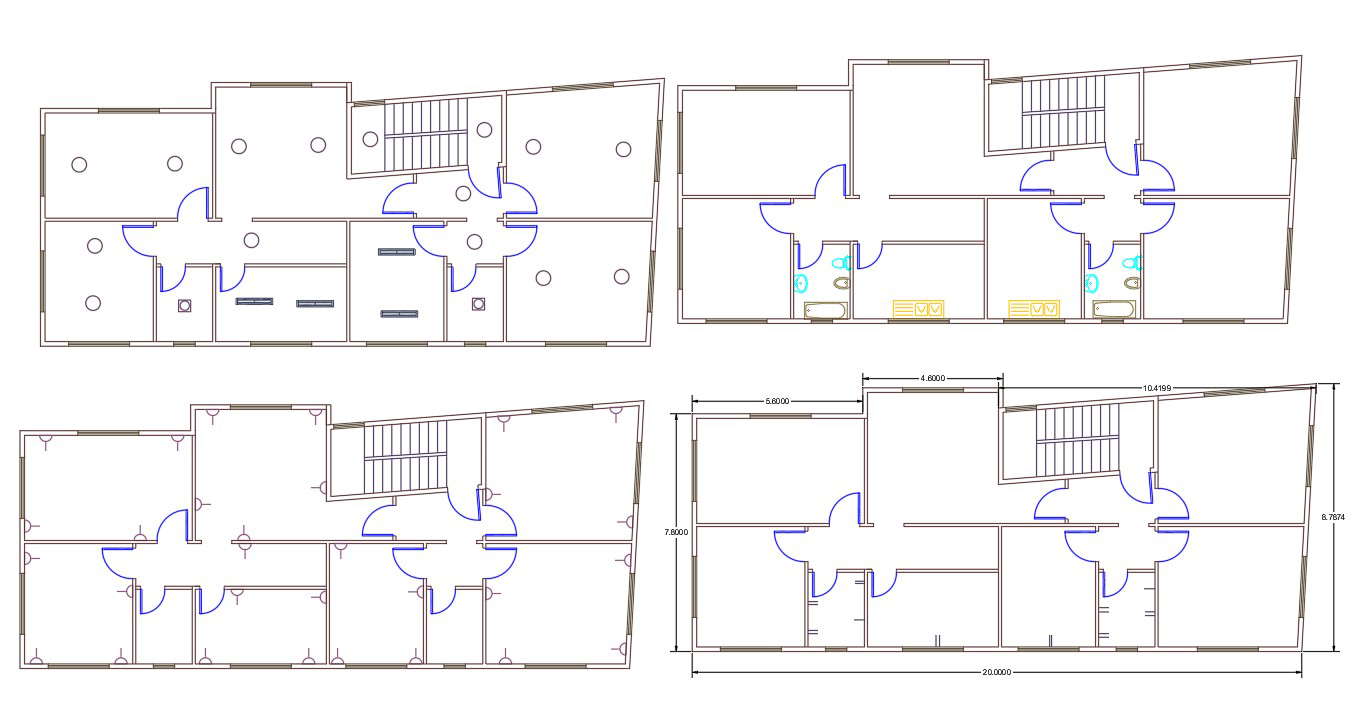 5 BHK House Electrical Layout Plan CAD Drawing