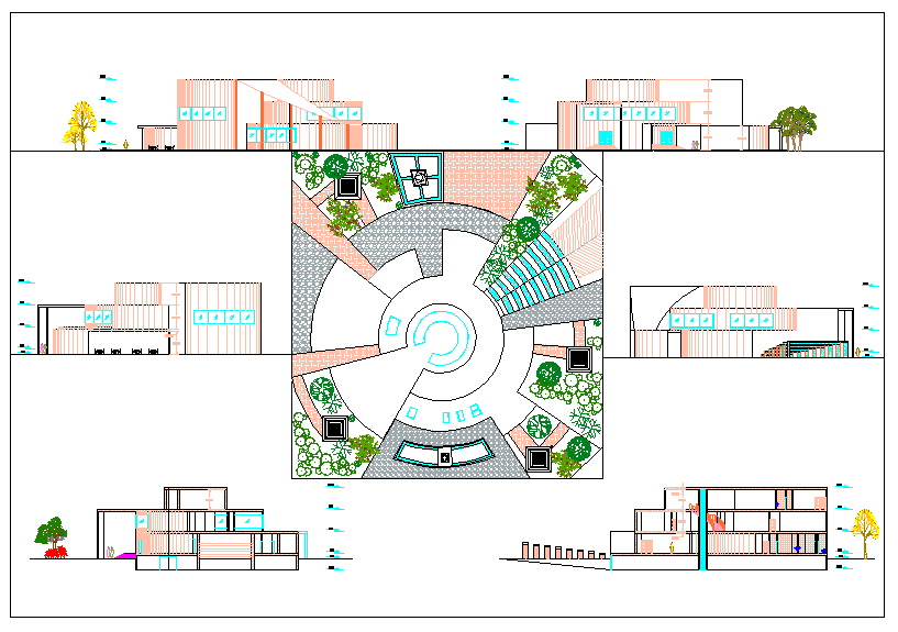 AutoCAD school layout drawing for planning project