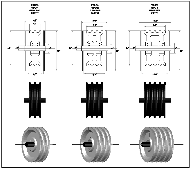 3D Steel Pulley Block