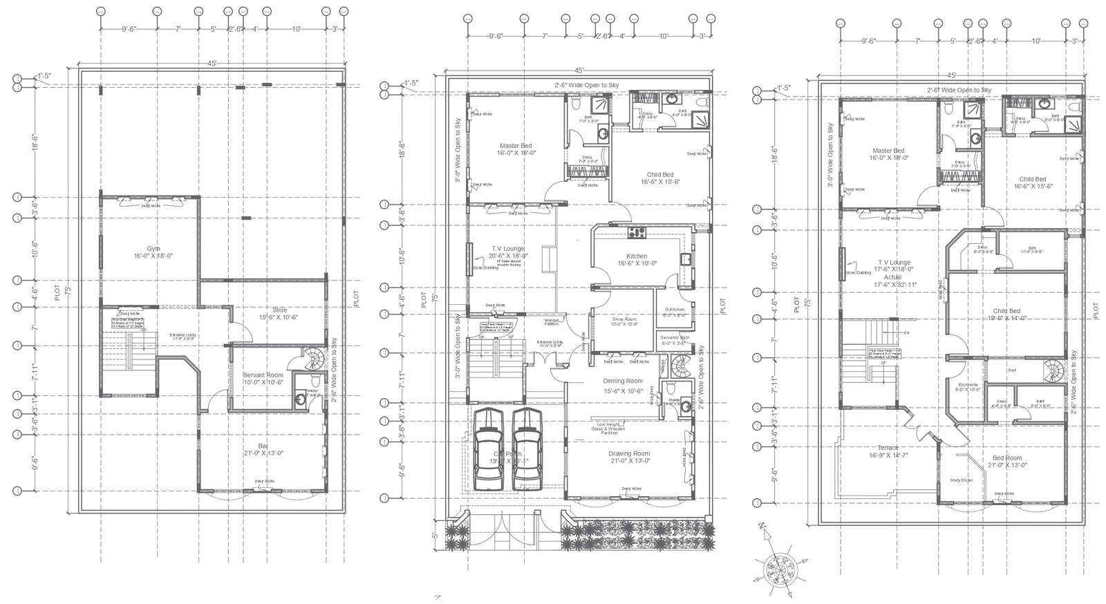 6bhk luxurious bungalow design with gym and bar inside detailed plan DWG AutoCAD drawing