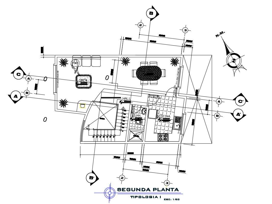75 Square Meter House Plan AutoCAD Drawing Download DWG File