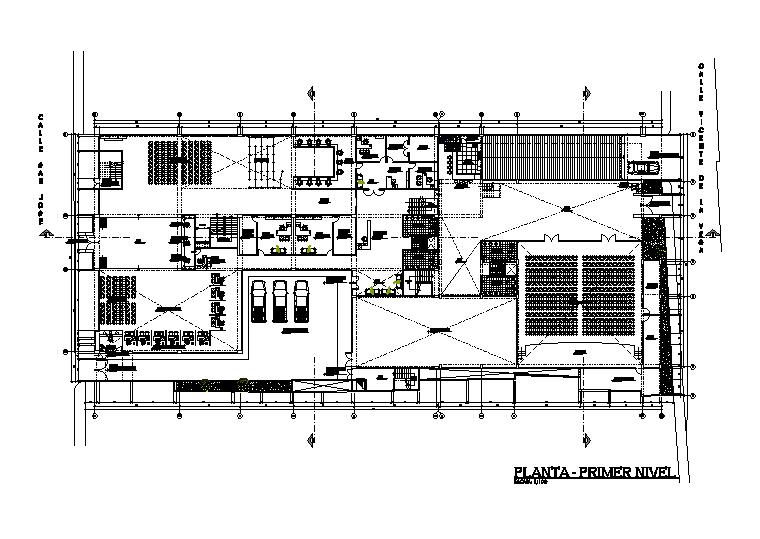 80X30 Meter Office Building Complete Project Ground Floor Plan DWG File