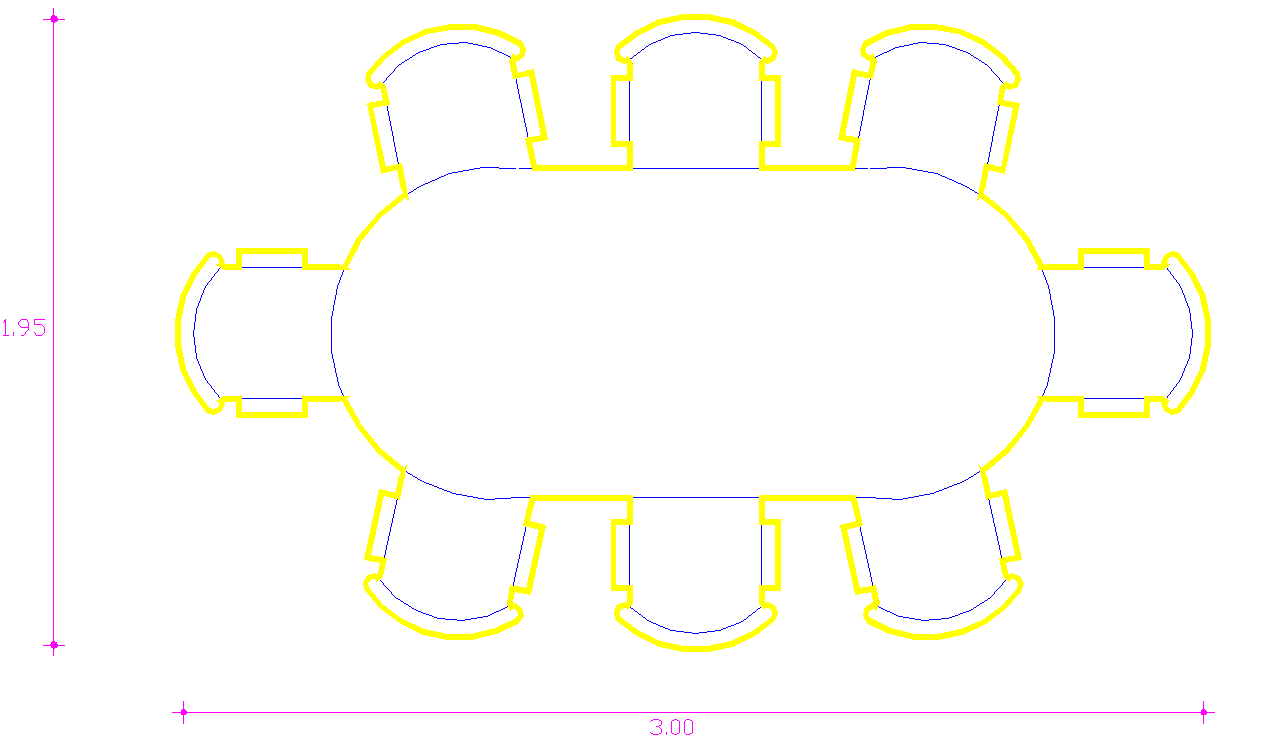 Dining Table Detailed CAD Drawing in DWG File Format
