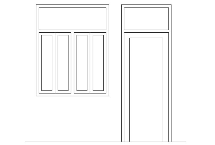 86’x44’ multifamily apartment building door detail drawing 
