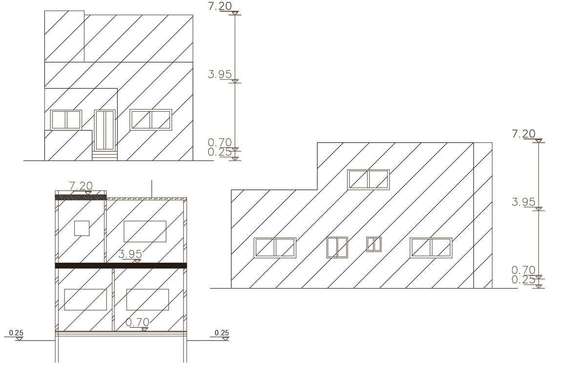 880 Square Feet House Building Design DWG File