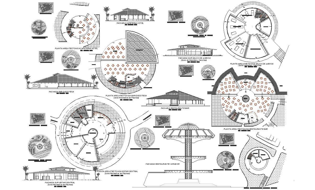 Restaurant design and detail in cad