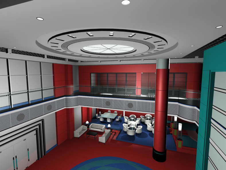 Detailed 3D Hotel Hall CAD Drawing in AutoCAD DWG Drawing Format