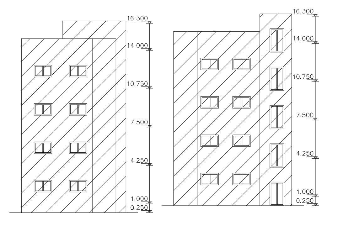 900 Sq Ft Apartment Elevation Design DWG File