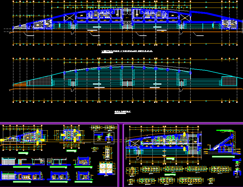 Stadium Plan Designs with Seating and Layout Details